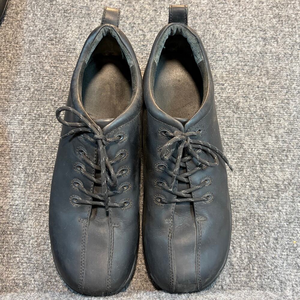 Dansko Professional Lace Up Black Leather Closed Back Clogs Shoes Men 47 US 13.5